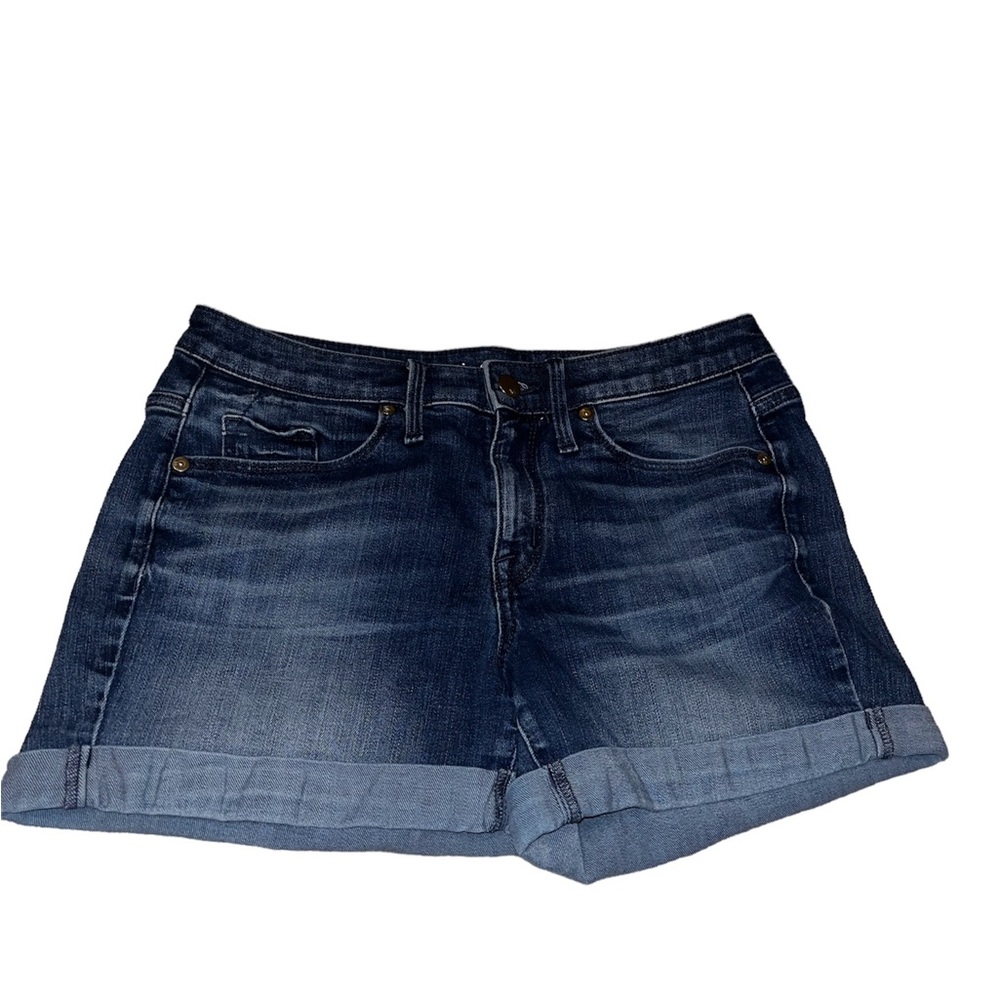 Denim High Rise Midi jean shorts
